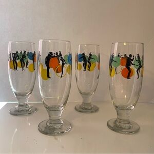 Playboy Vintage Bubble Dancing Drinking Glasses set of 4